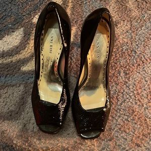 Peep Toe Patent Leather Heels